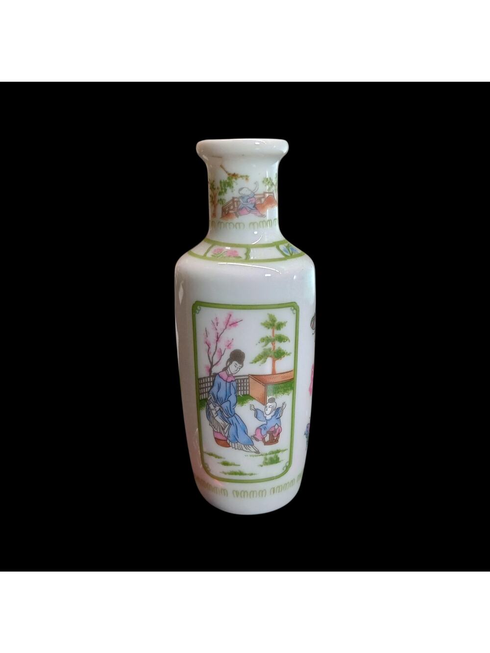 Vtg Franklin Mint Treasures Of The Imperial Dynasties Mini Vase Rouleau Geisha